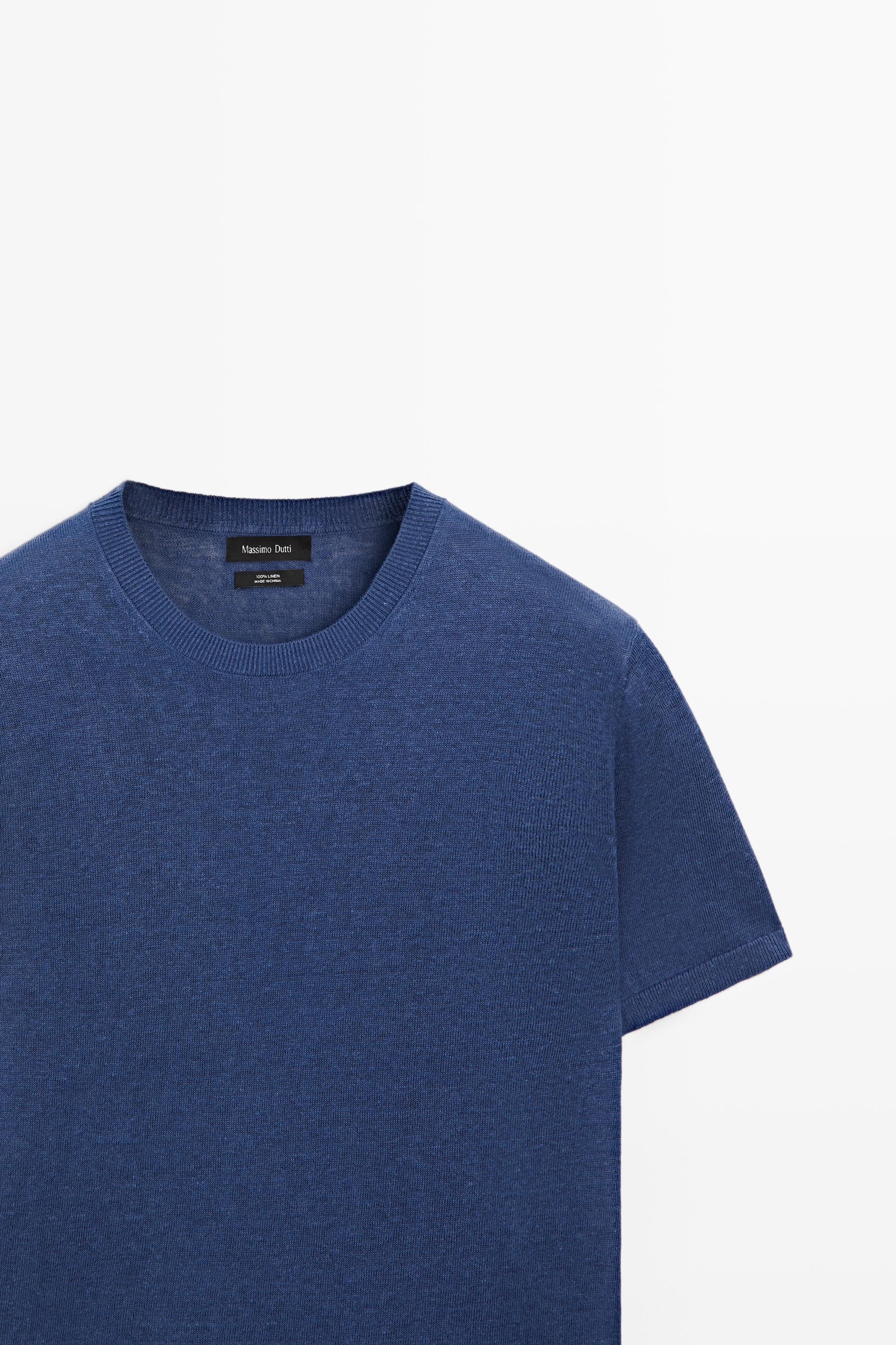 Lightweight 100% linen knit T-shirt